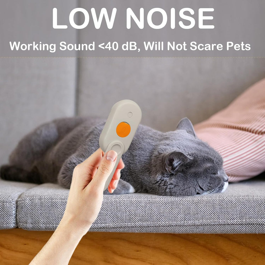 Steam Brush 4 in 1 for Shedding,  Rechargeable Cat Brush with Steam, Anti-Static for Pet Massage, Cleaning, Shedding and Combing- Cream